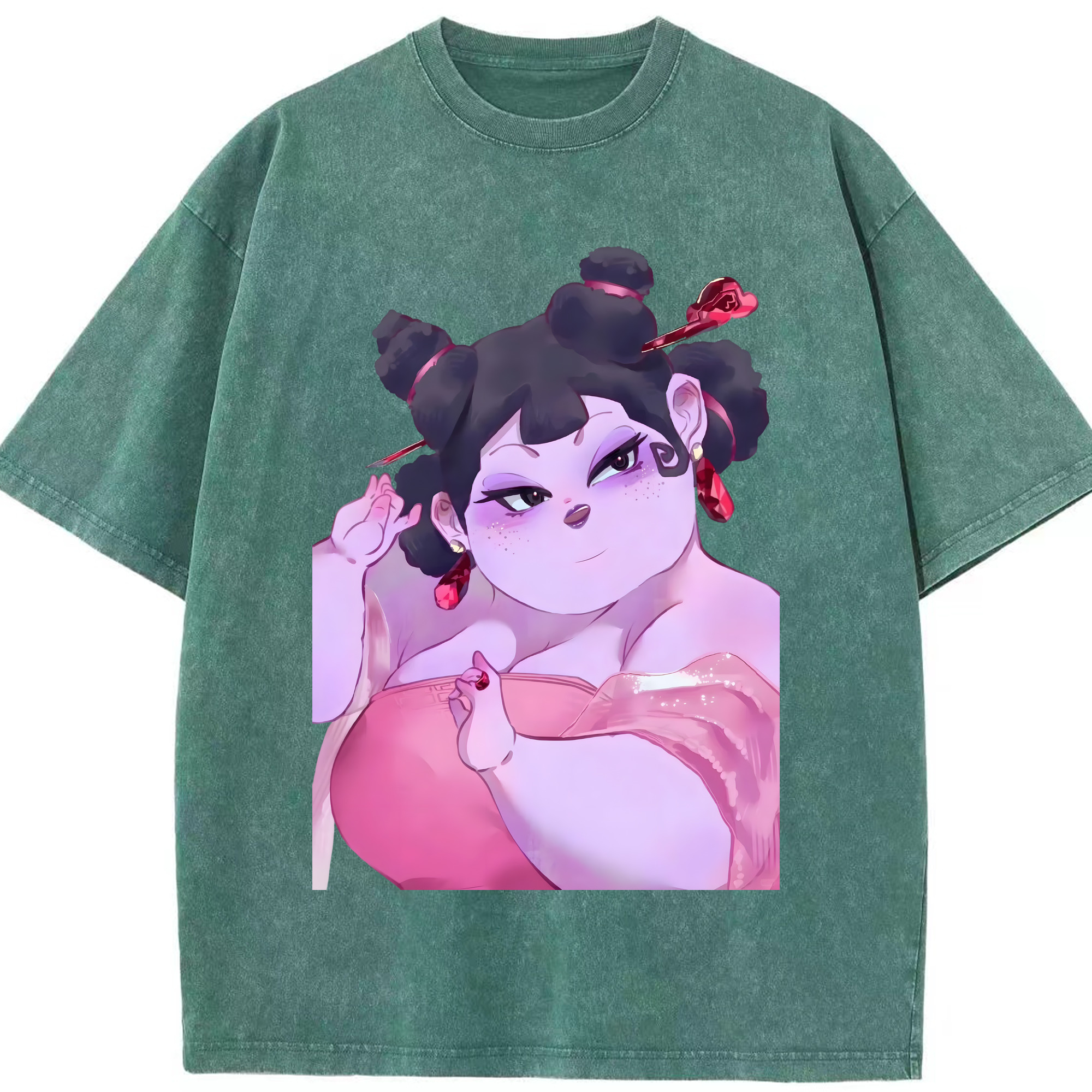 （画像用） Ne Zha 2 ナタ 魔童の大暴れ 綿100% ヴィンテージ風 半袖Tシャツ（フロントプリント）